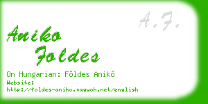 aniko foldes business card